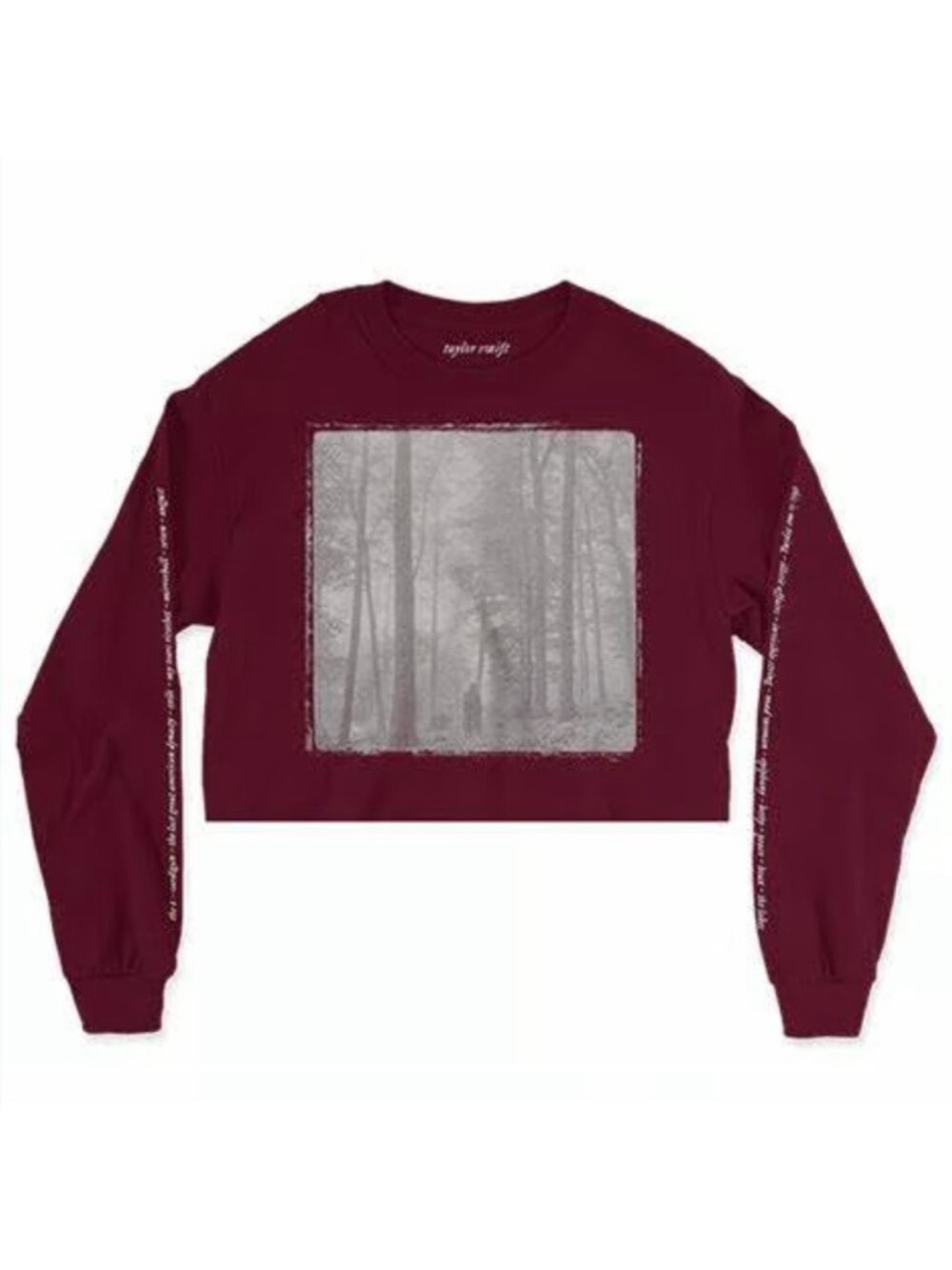 Taylor Swift Folklore In the Trees Cropped Long-Sleeve Graphic Top